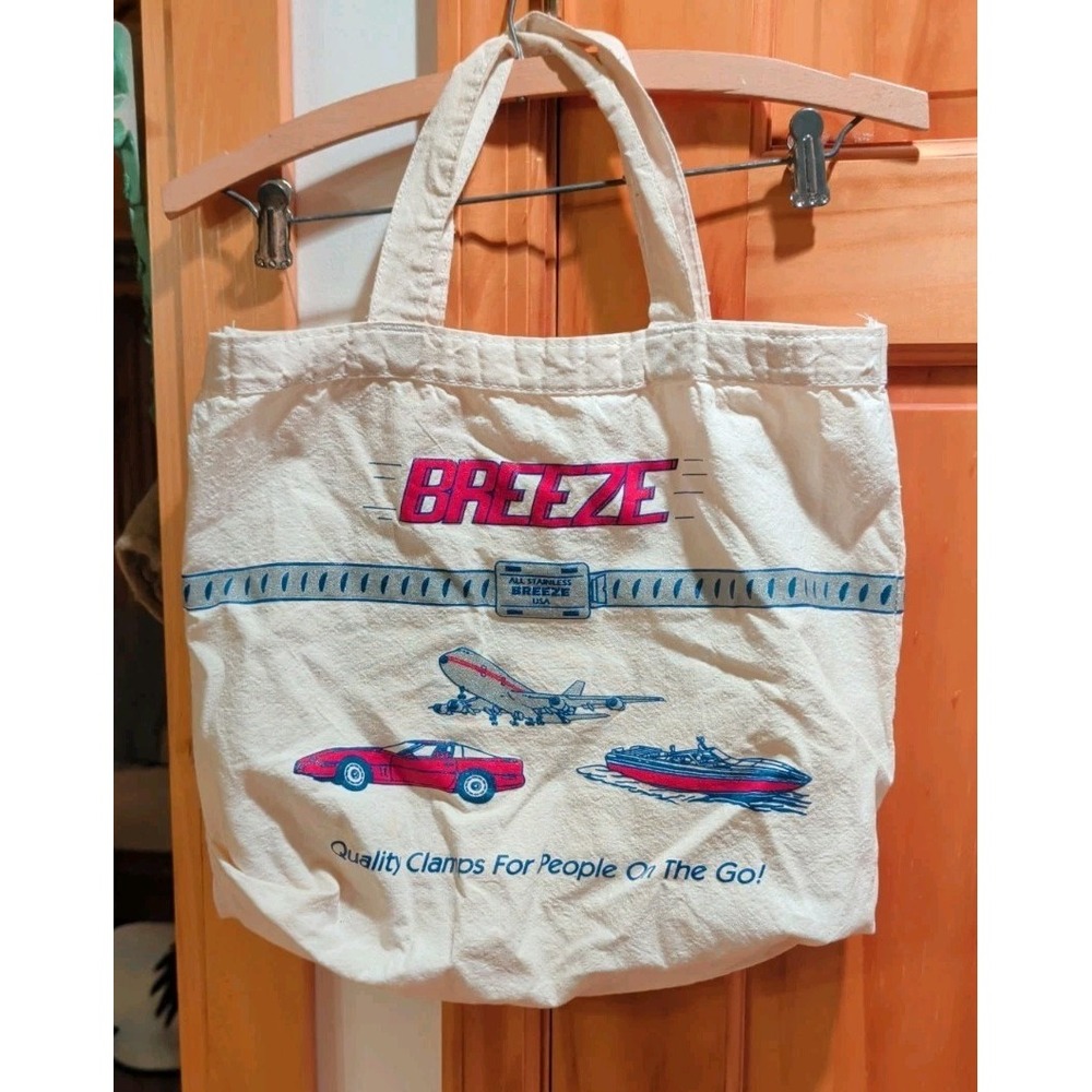 Vintage Advertising Canvas Bag Tote Breeze "Quality Clamps For People On The Go"